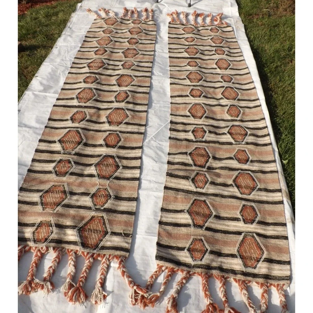 2 Creative Co-Op Cotton Tufted Kilim Floor Runner w/Braided Tassels - 2' x 8' ea